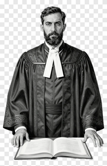 Judge Standing Behind A Book PNG
