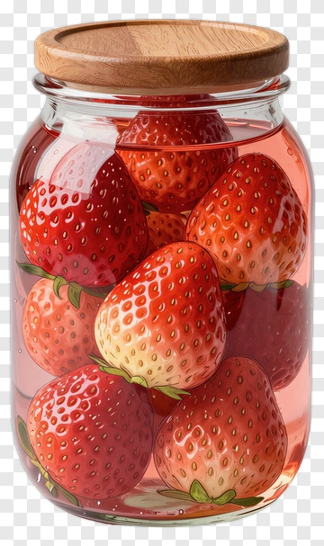 Jar Of Fresh Strawberries PNG