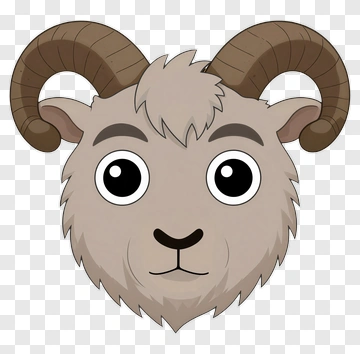 Cartoon Goat Face PNG