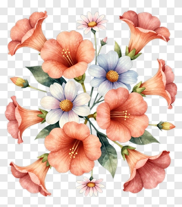 Colorful Floral Arrangement PNG