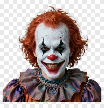 Clown With Orange Hair And Creepy Smile PNG