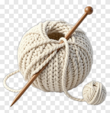 Knitting Yarn Ball With Needle PNG