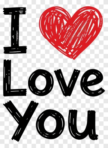 I Love You Text Design PNG