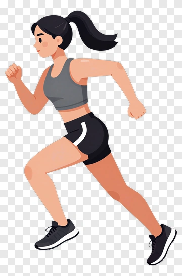 Cartoon Woman Running PNG
