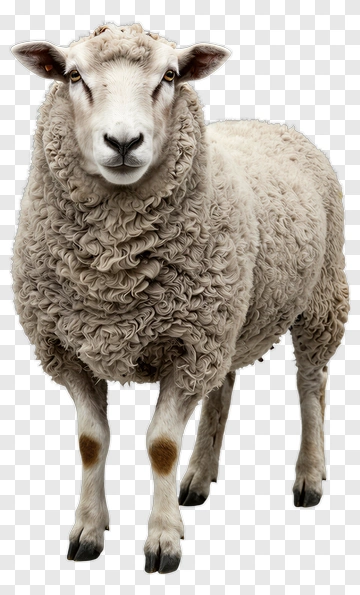 Curly Sheep Standing Proudly PNG