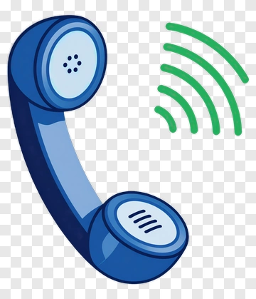 Cartoon Telephone Receiver With Sound Waves PNG