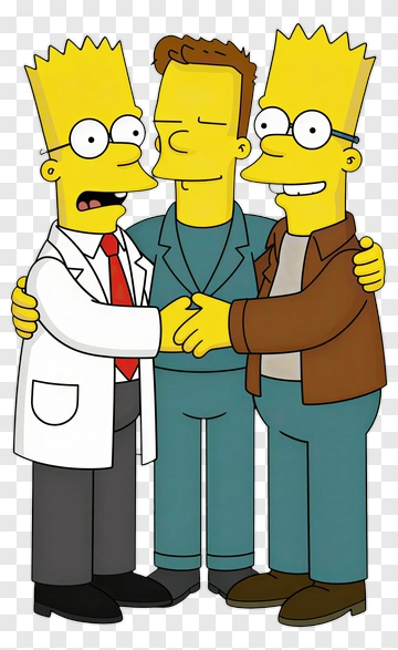 Bart Simpson With Two Friends PNG