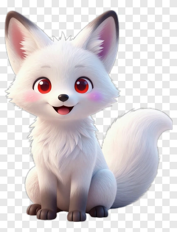 Cute Cartoon Fox With Red Eyes PNG