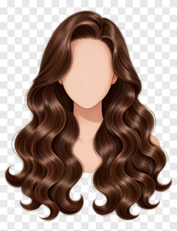 Long Wavy Brown Hair PNG