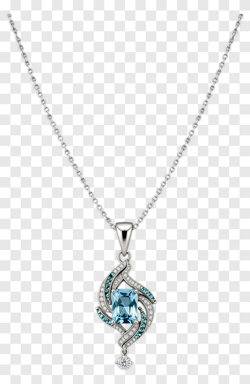 Silver Pendant With Blue Gemstone PNG