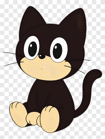 Cartoon Black Cat PNG