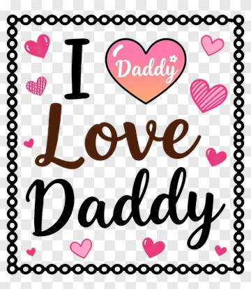 I Love Daddy Heart Design PNG