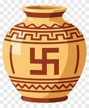 Decorative Pot With Tribal Patterns PNG