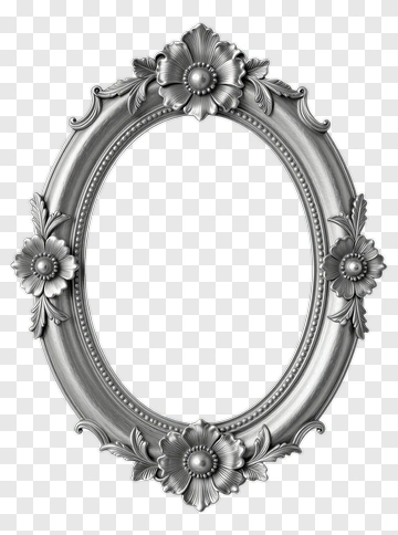 Vintage Floral Picture Frame PNG