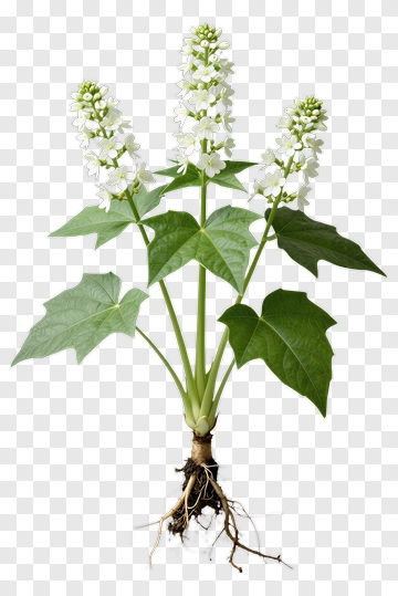 Flowering Plant With White Blossoms PNG