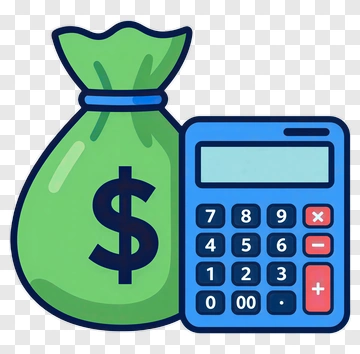 Money Bag And Calculator PNG