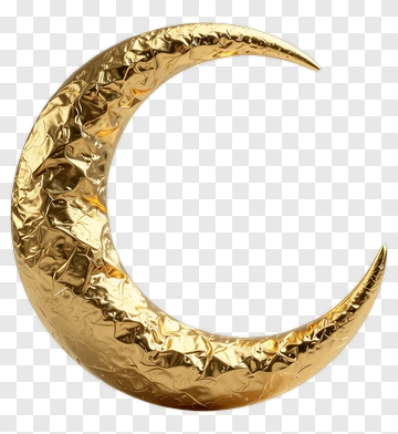 Gold Crescent Moon PNG