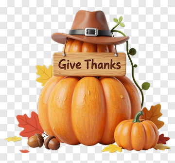 Thanksgiving Pumpkin With Sign PNG