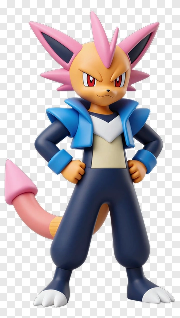 Fictional Character With Pink And Blue Costume PNG