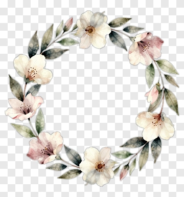 Watercolor Floral Wreath PNG