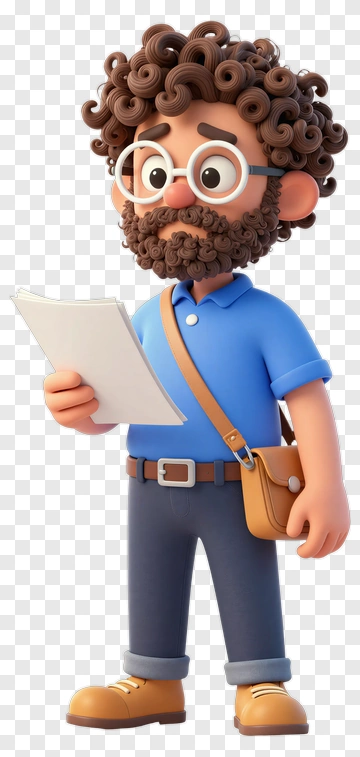 Cartoon Teacher Holding A Paper PNG