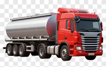 Red Fuel Tanker Truck PNG