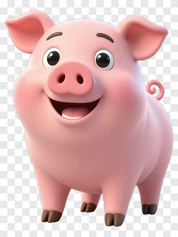 Cartoon Pig Smiling PNG