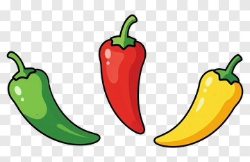 Colorful Chili Peppers PNG
