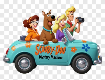 Scooby-Doo Mystery Machine With Characters PNG