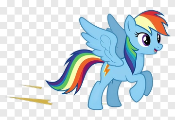 Rainbow Pony Flying PNG