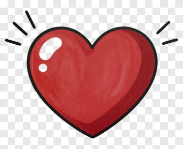 Cartoon Heart With Sparkles PNG