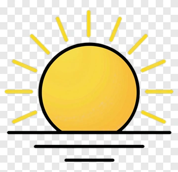 Sunrise Icon With Rays PNG