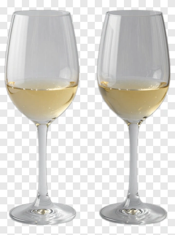 Two Wine Glasses With White Wine PNG