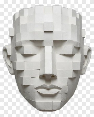 Abstract White Sculpture Of A Human Face PNG