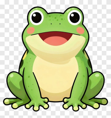 Cartoon Frog With A Happy Expression PNG