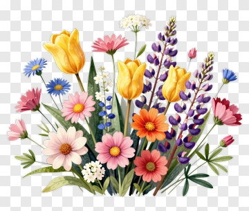 Colorful Flower Bouquet PNG