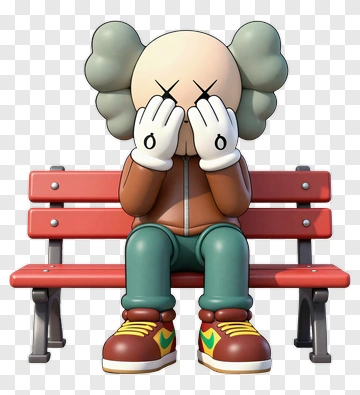 Cartoon Character Sitting On A Bench PNG