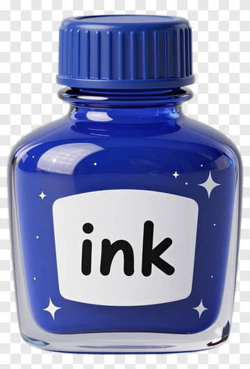 Blue Ink Bottle PNG