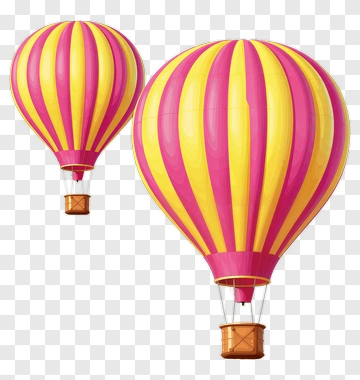 Colorful Hot Air Balloons PNG