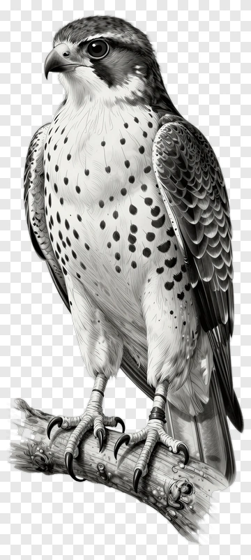 Falcon Perched On A Branch PNG