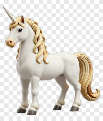 3D Unicorn With Blonde Mane PNG