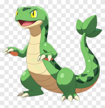 Cartoon Green Lizard Character PNG