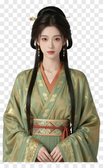 Elegant Woman In Traditional Chinese Attire PNG