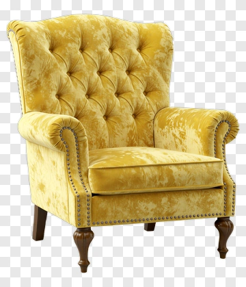 Vintage Yellow Armchair PNG