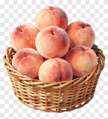 Basket Of Fresh Peaches PNG