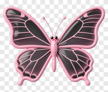 3D Pink Butterfly PNG