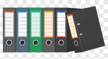 Colorful File Folders Stacked Together PNG