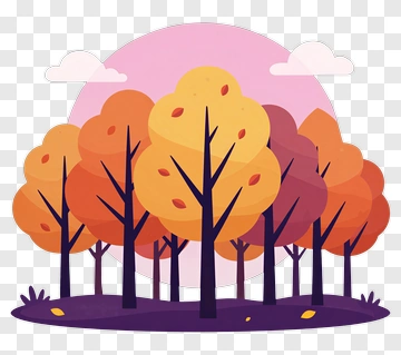 Colorful Autumn Forest PNG