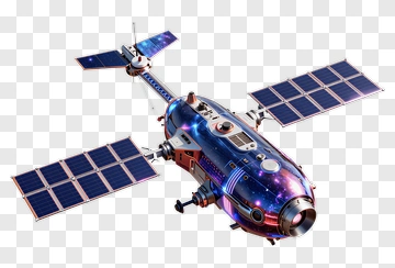 3D Spacecraft With Solar Panels PNG