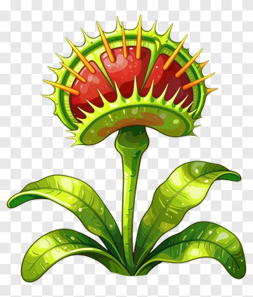 Cartoon Venus Flytrap Plant PNG
